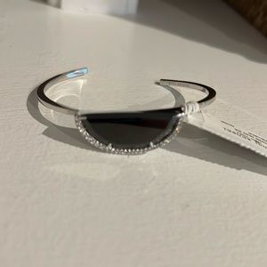 Henri Bendel half moon bracelet Black / Silver NWT